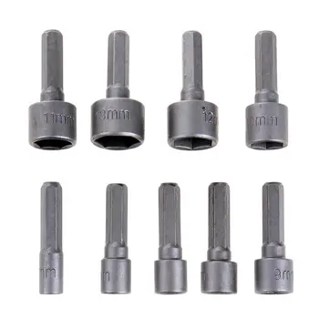 

9pcs Nut Drivers 1/4 Inch Hex Shank CRV Screwdriver Socket Bit Power Tools