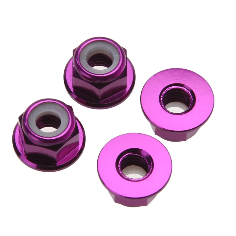 

102049 HSP 1/10 4WD RC Car Purple Aluminum Nylon Nut M4 02190 Upgrade Parts