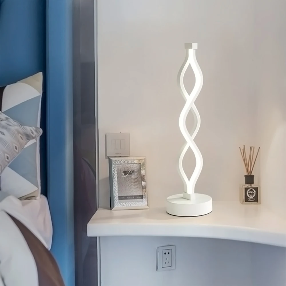 Candeeiro de Mesa Proteção para os Olhos Moderno Quarto Estudo Lâmpada Cabeceira Minimalista Acrílico Alumínio Eua – ue Plug 18 w Led