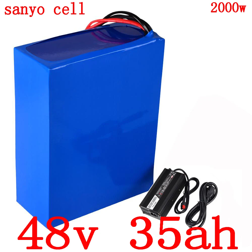 48V 1000W 2000W battery pack 48v 35ah electric bike battery 48V 35AH lithium ion battery use sanyo cell with 50A BMS+5A charger 