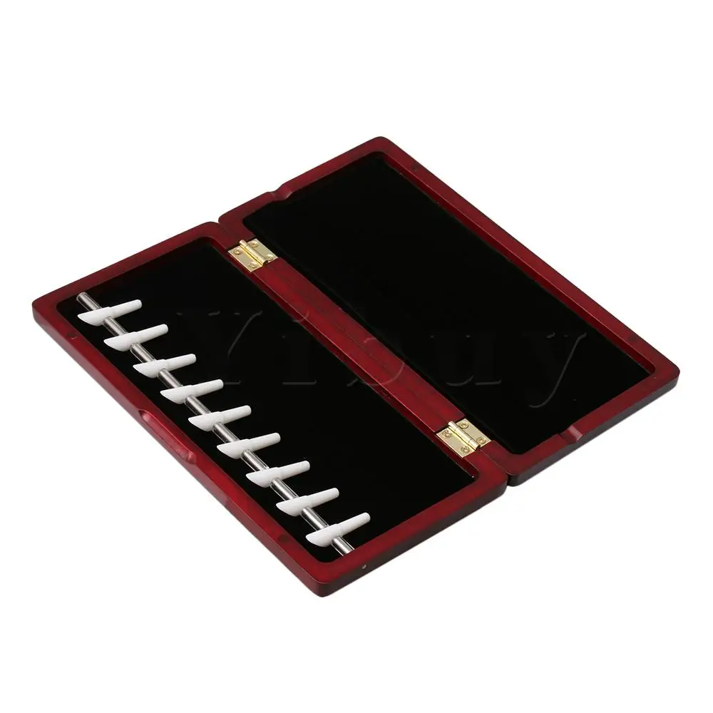 Yibuy Mahogany Color Wooden Bassoon Reed Box for 9 Reeds Hold Protector