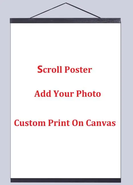 Фото картина плакат холст живопись плакат и печать на заказ искусство с твердой древесины Висячие свитки - Цвет: photo and scroll