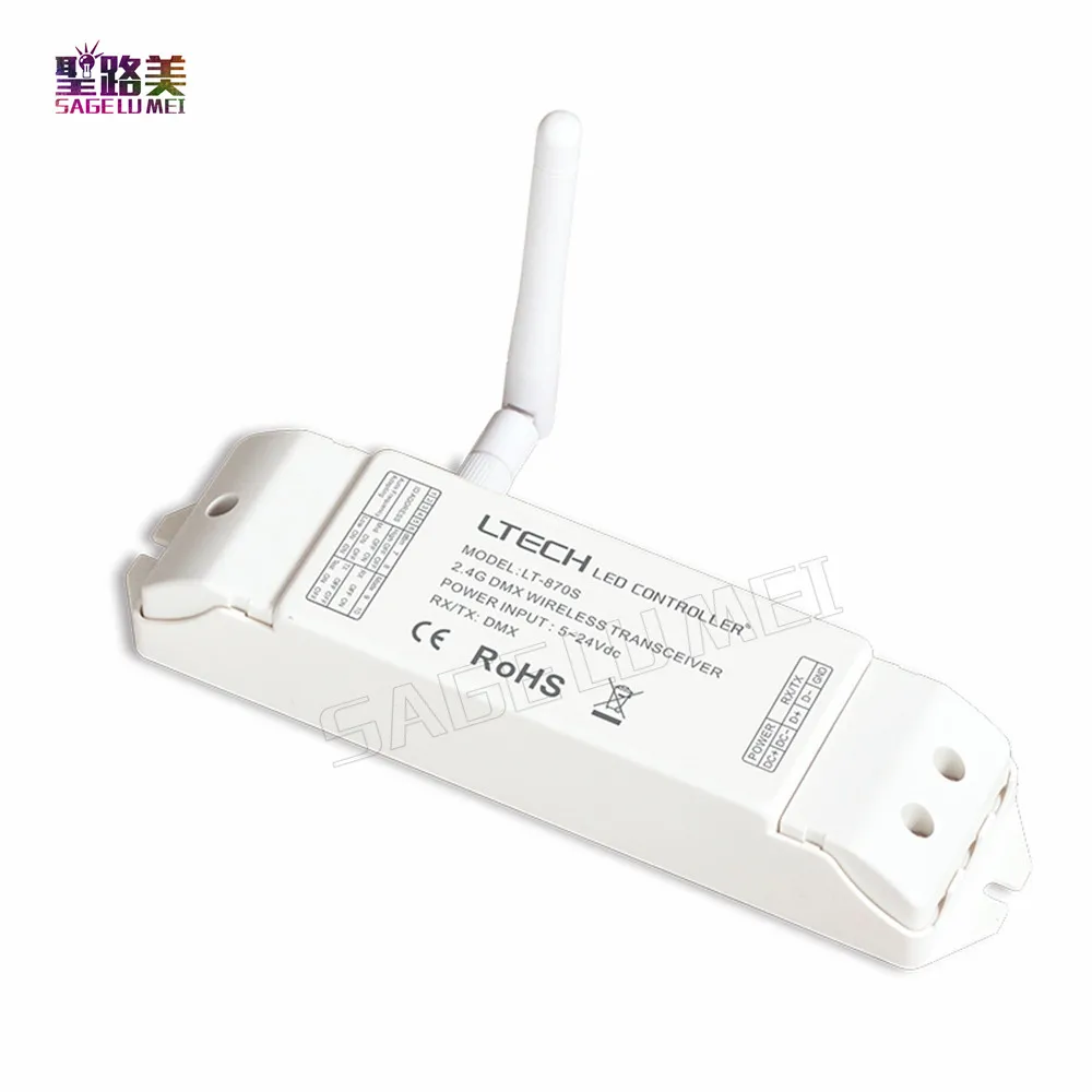 

LT-870S;DC5V-24V 2.4G wireless DMX512 transceiver;DMX512 signal input;DMX512 signal output Wireless Signal Transmission control