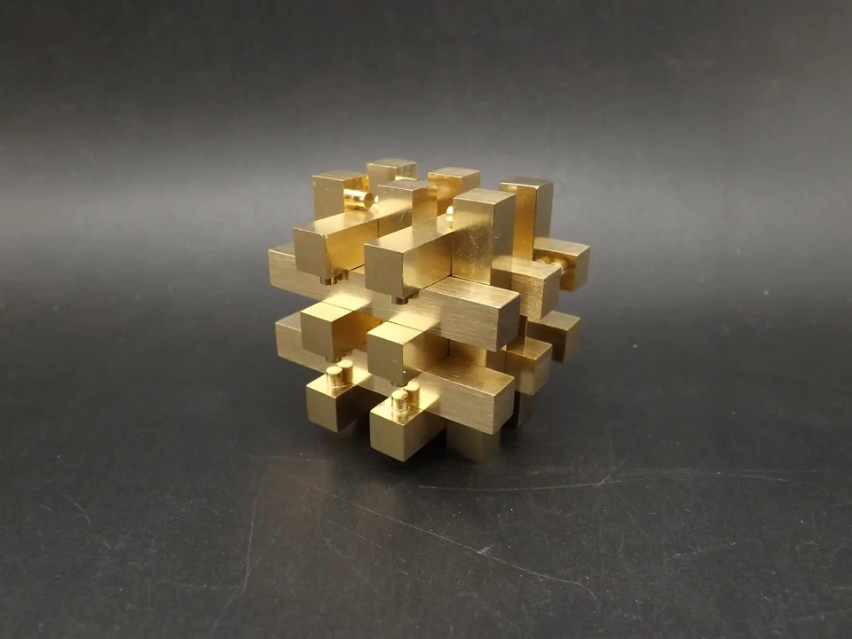 Коллекция из чистой латуни металлическая головоломка медная модель 18 колонок Brian Teaser гаджет решение интеллектуальная игра игрушки украшения