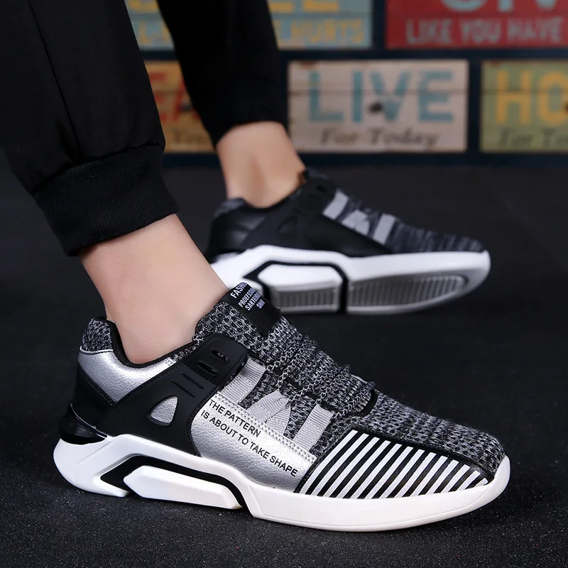 

2019 spring men's casual shoes flying woven mesh surface tide shoes wild.