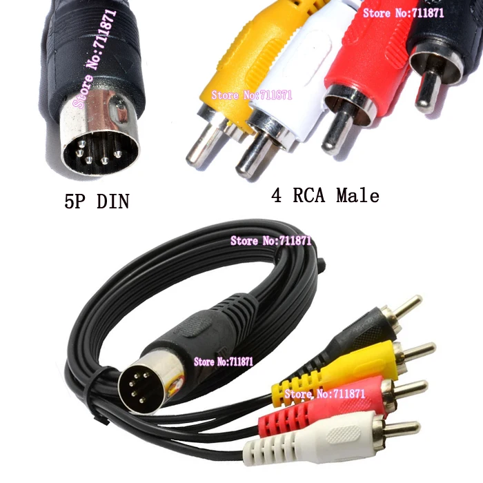 

5P DIN 4 RCA Cable Line 5Pin Din Male to Four 4 RCA Male Audio Line Cable 5 Pin Male Din 4 RCA Phono Male Audio cable line wire