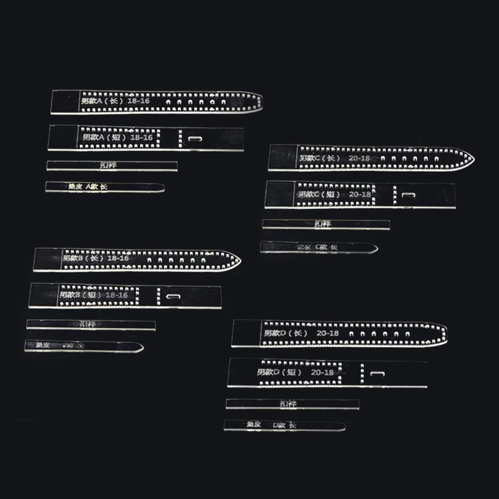 4 комплекта для мужчин и женщин ремешок для часов акриловый кожаный ремесленный шаблон для DIY изготовления часов