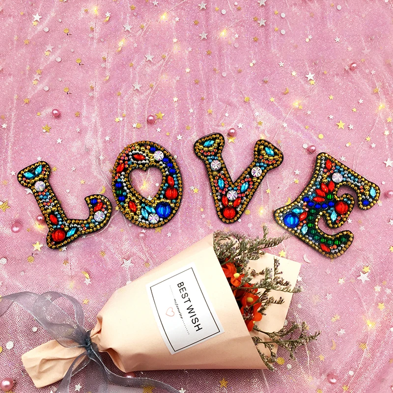 

1PCS A-Z DIY Diamond Keyring Keychains Cross Stitch Embroidery Women Bag Keychain Diamond Painting Letter Key Chain Decoration