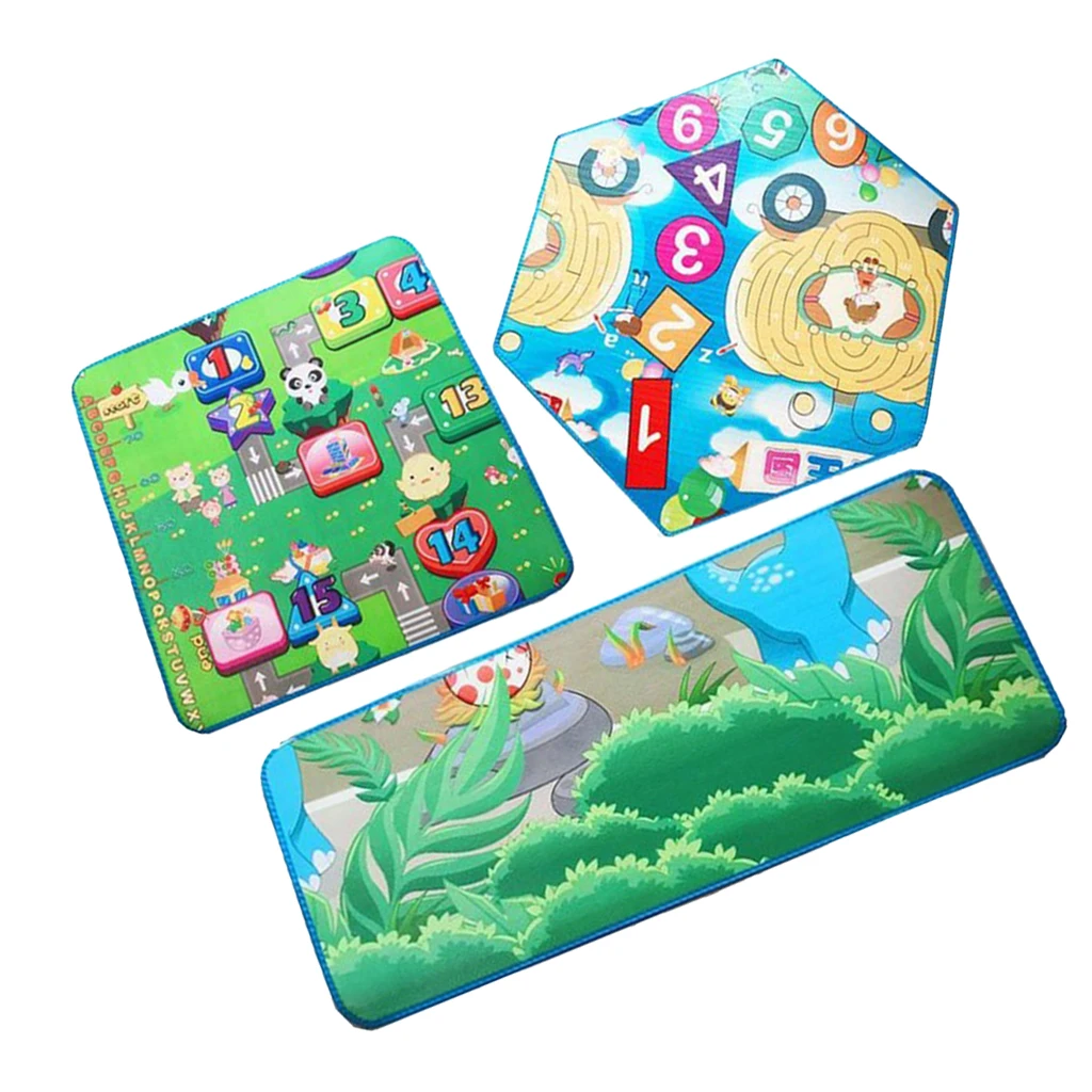 3pcs Round Kids Play Mat, Square Foam Carpet Rug, Hexagon Play Mat for Princess Tent, Portable Mat for Outdoor/Indoor