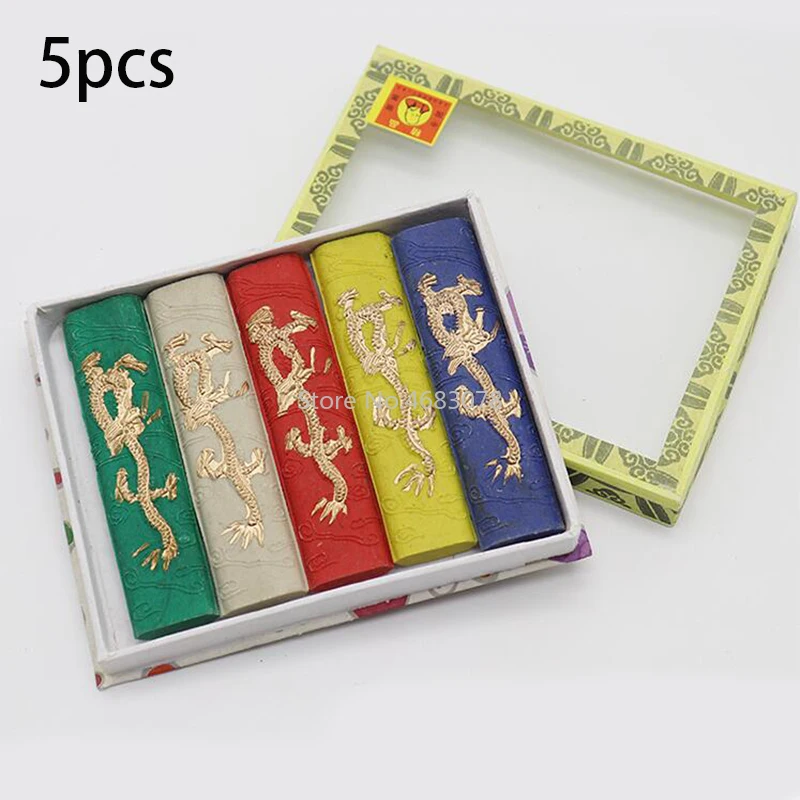 Cena 1 zestaw pięć kolorowych smok atrament siedem kolorowe smok atrament chiński kaligrafii atramentu bar atrament blok