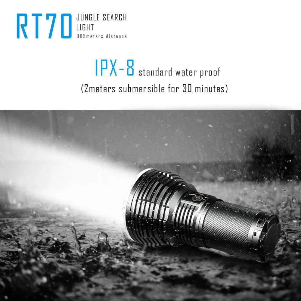 Светодиодный фонарик Imalent RT70 Cree XHP70 2-го поколения, светодиодный фонарь с зарядкой от USB, фонарь с аккумулятором 4X18650, 3000 мА/ч