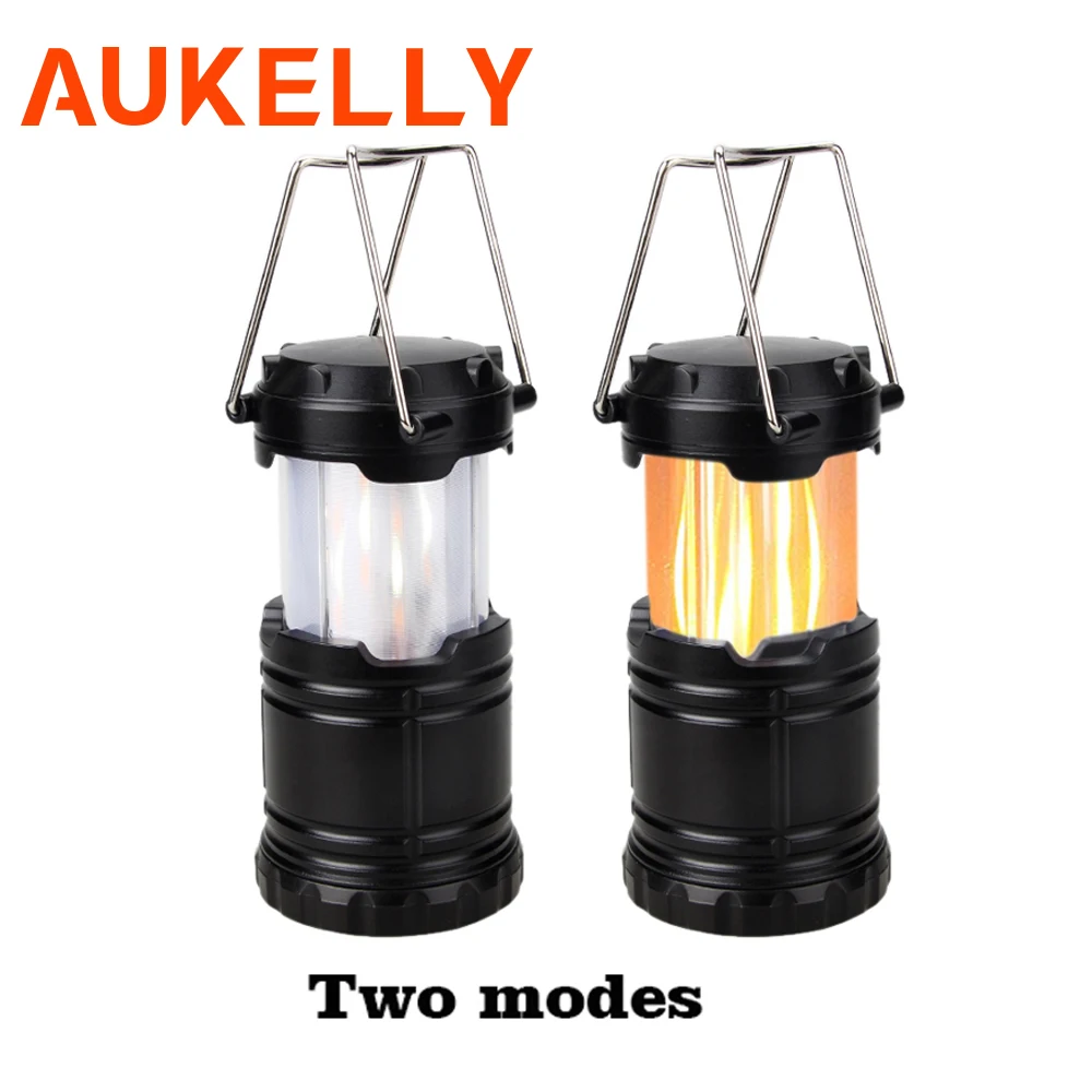 

Led Flame lantern camping light Collapsible Outdoor Portable lighting Waterproof Hanging Tent Flashlight Power by 3* AA Battery