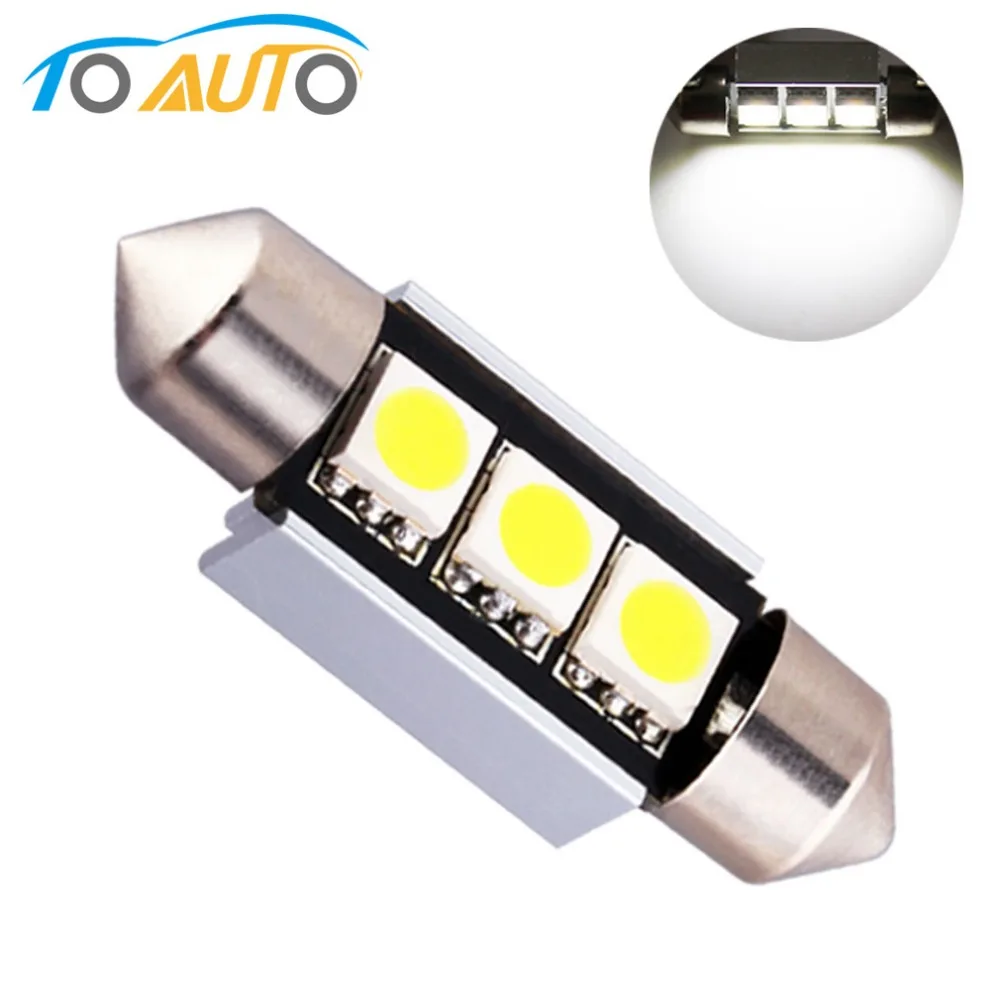 2pcs C5W LED Festoon 39mm 3 SMD 5050 LED White CANBUS Error Free Led