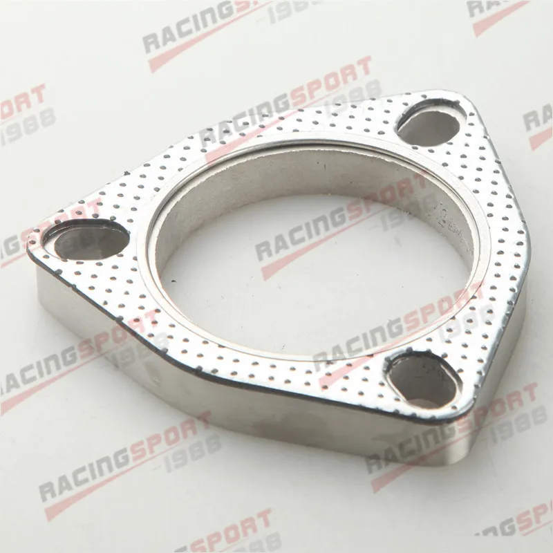 A Set Of 3" 3-Bolt Exhaust Flange And Exhaust Gasket For 3 Bolt Flange