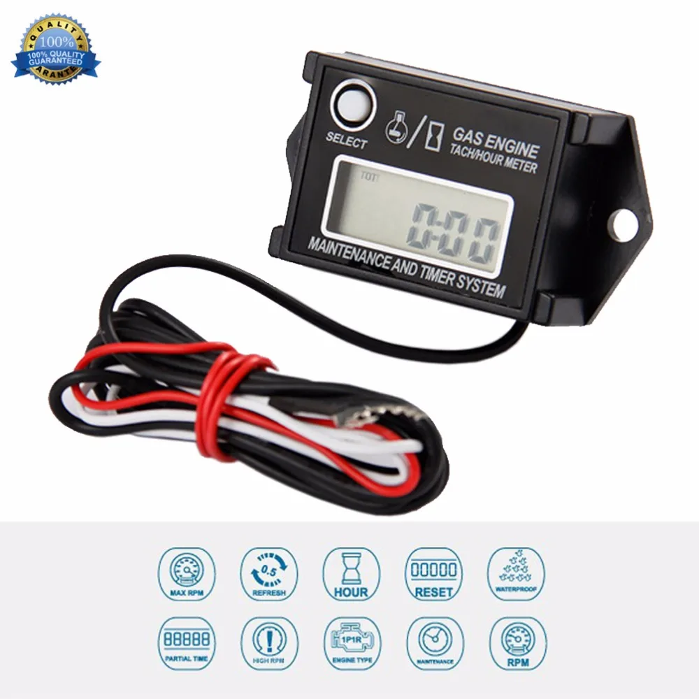 Free Shipping!Digital Waterproof Reset Maintenance Minder Tachometer
