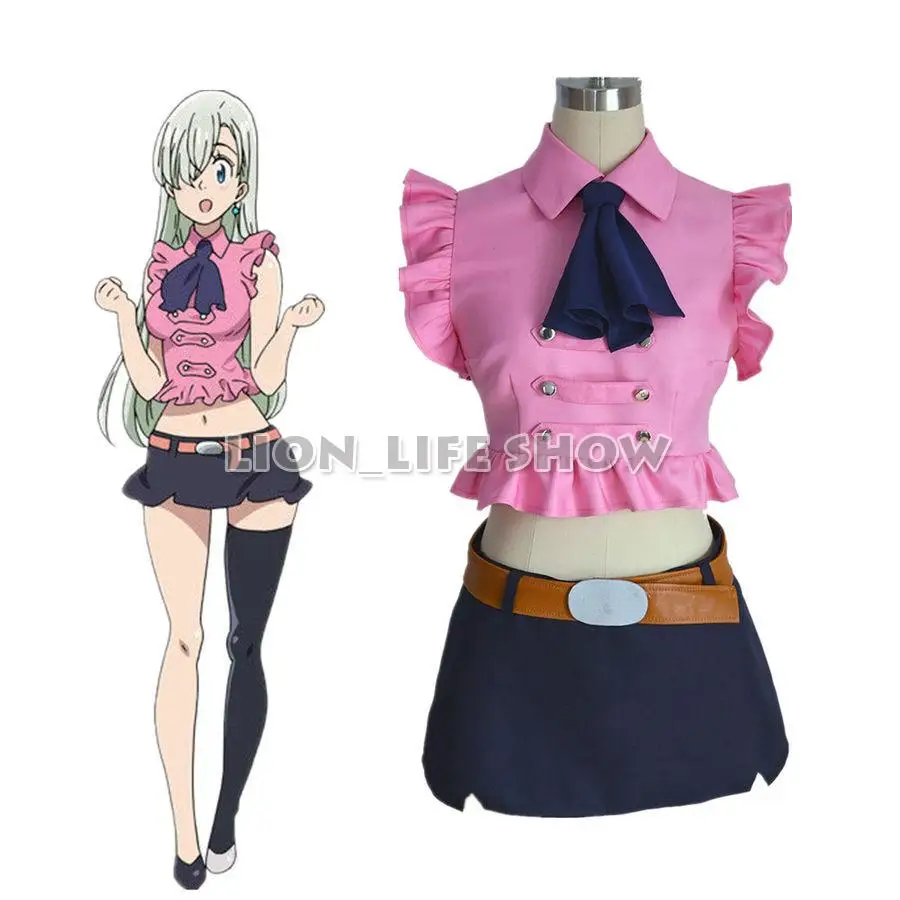 

Biamoxer The Seven Deadly Sins Elizabeth Liones Crop Top Skrit Uniform Cosplay Costume