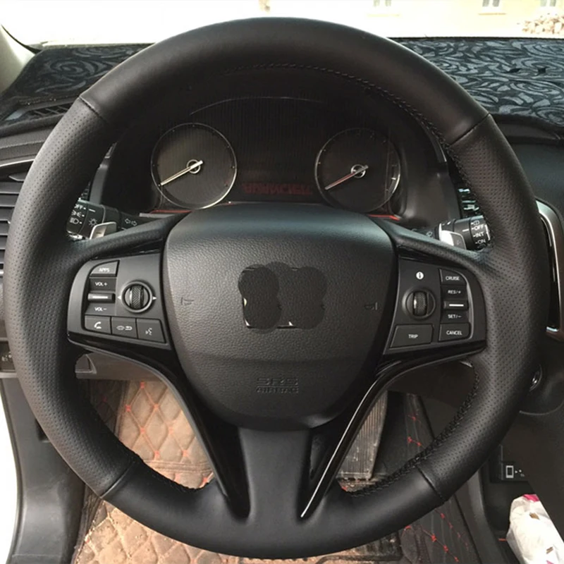 

High Quality cowhide Top Layer Leather handmade Sewing Steering wheel covers protect For Honda SpirIor/Accord/UR-V UR V