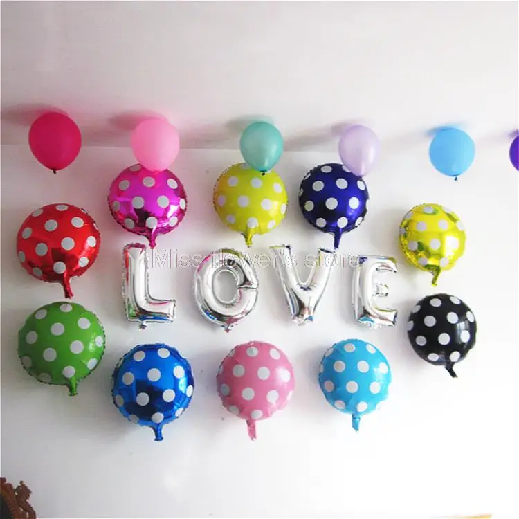 POLKA DOTS 18" Round FOIL BALLOONS {Unique} Birthday/Party/Decoration 
