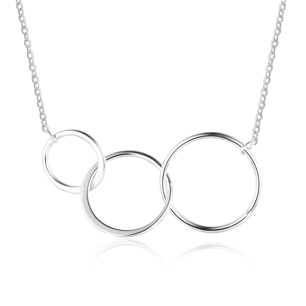925 Sterling silver 3 Round Necklaces & Pendants for Family NE103082_5 (2)