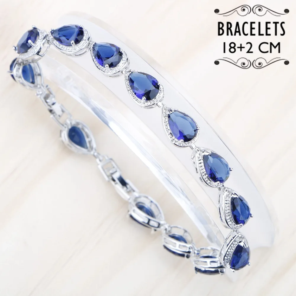 Женский браслет BELLE NOEL с голубыми камнями из кубического циркония, серебро 925, ювелирные изделия, подарочная коробка, подарки на год