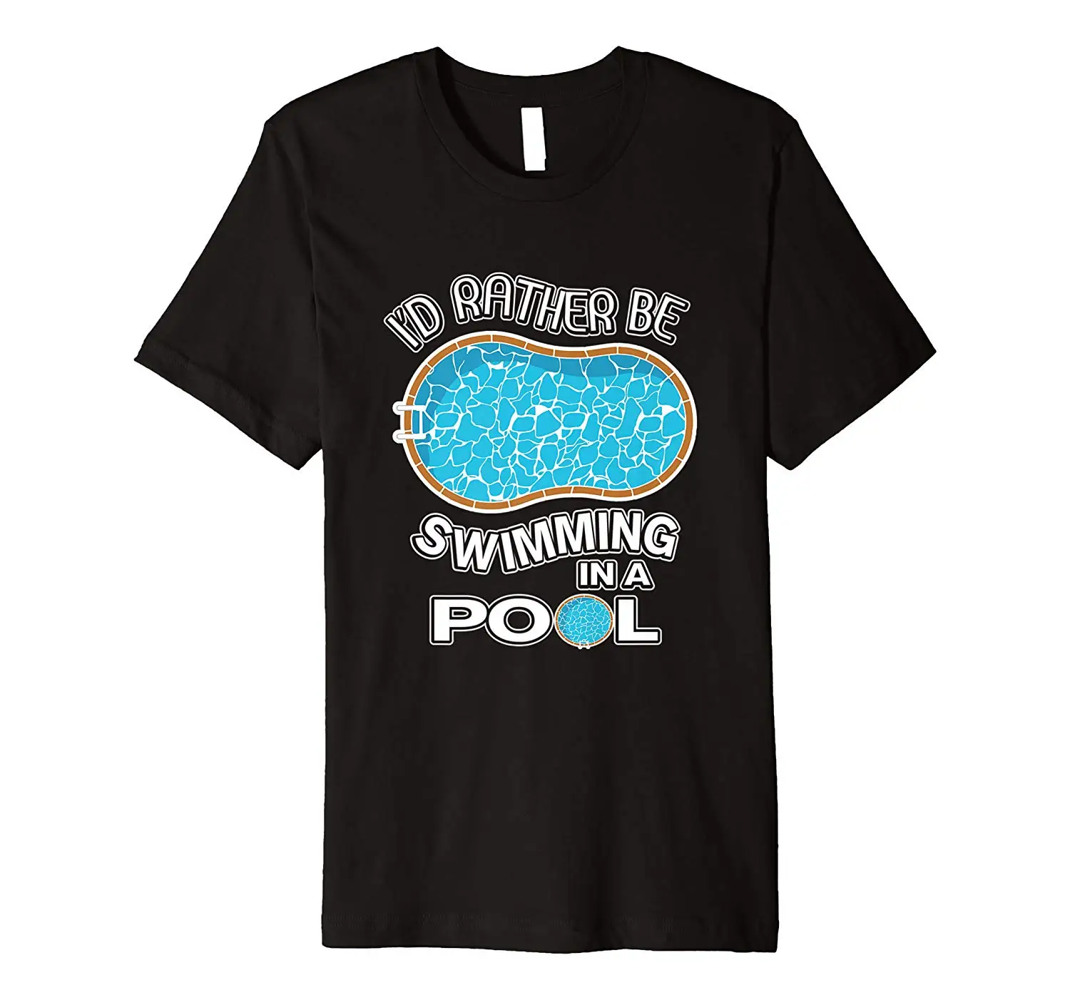 I ɽ Rather Be Swimminger в бассейне Лето пловец Футболка короткий рукав Повседневное