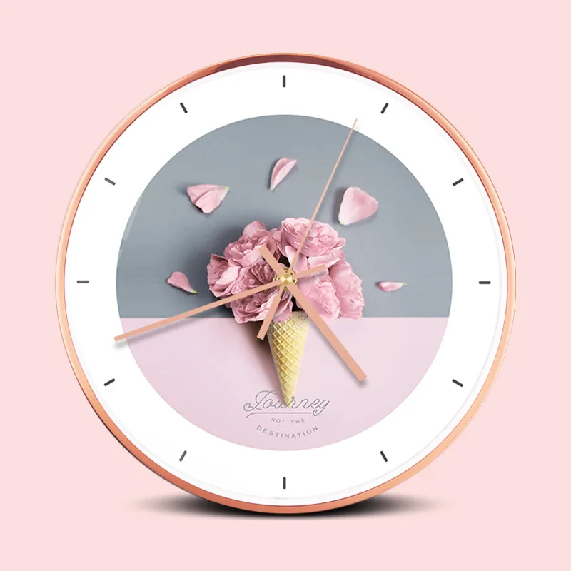 

Style Creative Ice Cream Cone Clocks Round Simple Modern Wall Clocks Art Mute Clocks Wall Clocks Home Decor