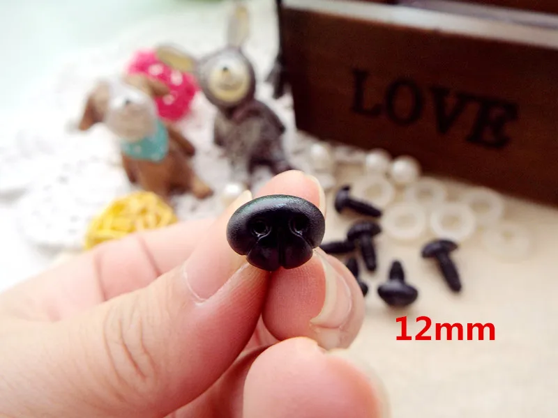 trolls doll 20pcs Safety Plastic Dog Noses Black Color 8mm/9mm/10mm/12mm/16mm can be chosen come with washers raggedy ann