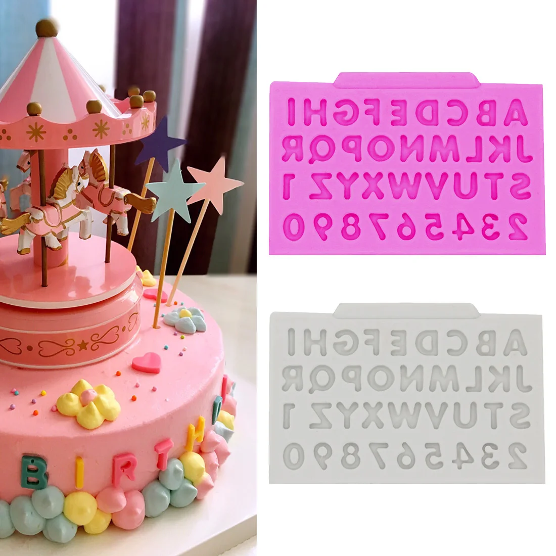 Украшения торта инструменты маленькой буквы алфавита милый ребенок силиконовые формы декор для капкейков Топпер для шоколада и леденцов
