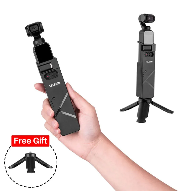 

Telesin Handheld Power Bank External Battery USB Charger Handgrip With Tripod Mount for DJI Osmo Pocket Camera Accessories