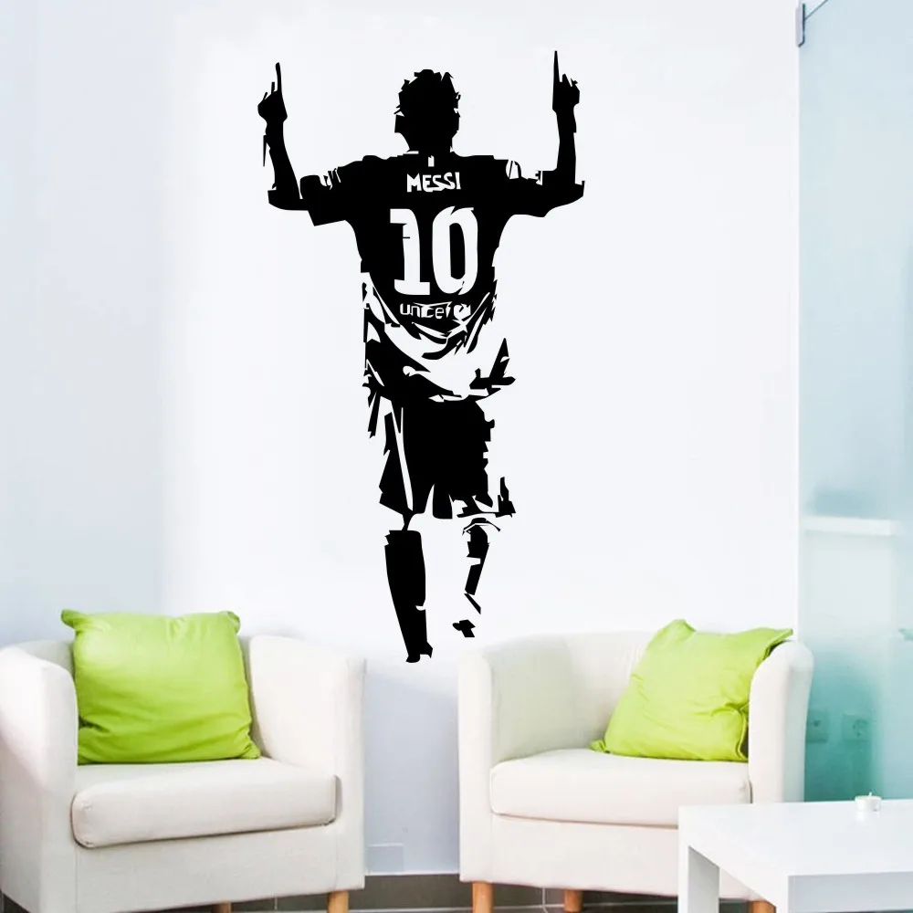 2018 New design Lionel Messi Figure Wall Sticker Vinyl DIY home decor