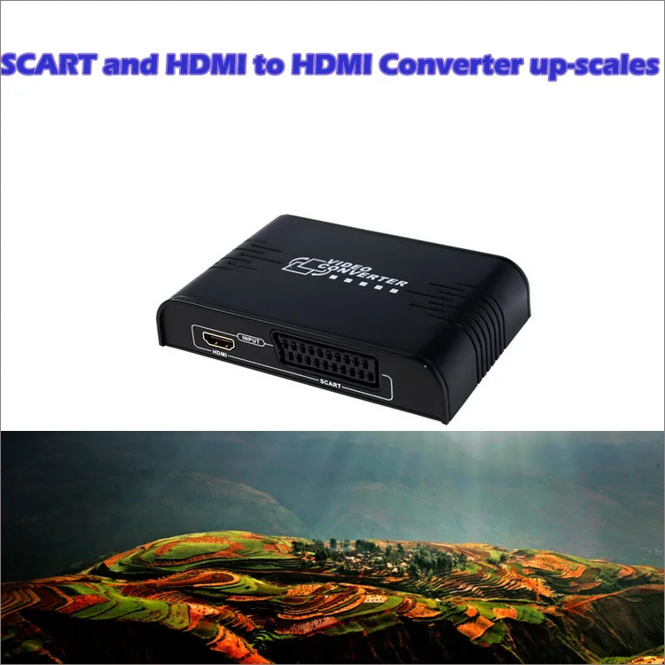 PAL/NTSC SCART/HDMI преобразователь видеосигнала HDMI коробка 720 P 1080 P скалер с 3,5 мм и коаксиальный аудио выход для игровых консолей DVD