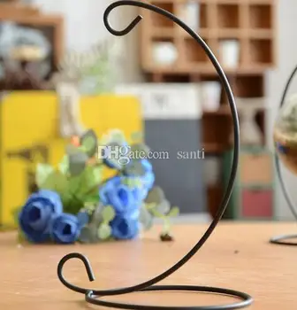 

Black Beautiful&Romantic Iron Wedding Candle Holder Moroccan Candlestick Glass Ball Hanging Bracket Stand