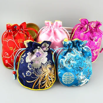 

Chinese wholesale Pure cotton tray leaves play beads rubs bead bracelet hand string deerskin bodhi size jewelry bag 4pc/lot