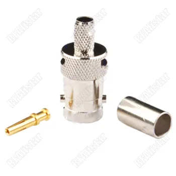 

50pcs BNC Female Jack Crimp Connector For LMR195 RG58 RG142 Cable Straight RF for Wireless