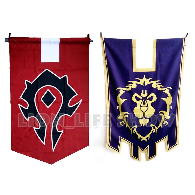 Biamoxer World Of Warcraft Wow флаг Орды флаг лавсана Синий Домашний Декор Аксессуары для косплея реквизит для косплея