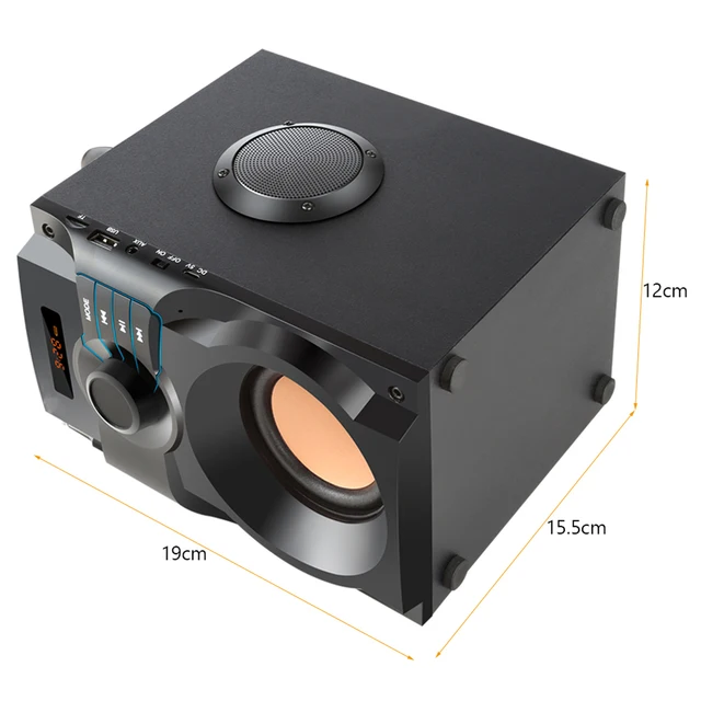 Wireless Bluetooth Speaker Stereo Subwoofer Bass Speakers Music Soundbox with Remote Control Support FM Radio TF AUX USB