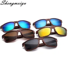 Классические мужские солнцезащитные очки UV400, Винтажные Солнцезащитные очки, черная оправа, деревянные очки, мужские очки с заклепками