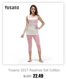 Yusano пижамный комплект из хлопка с круглым вырезом без рукавов Женская повседневная одежда для сна с буквенным принтом топы+ укороченные штаны домашняя одежда