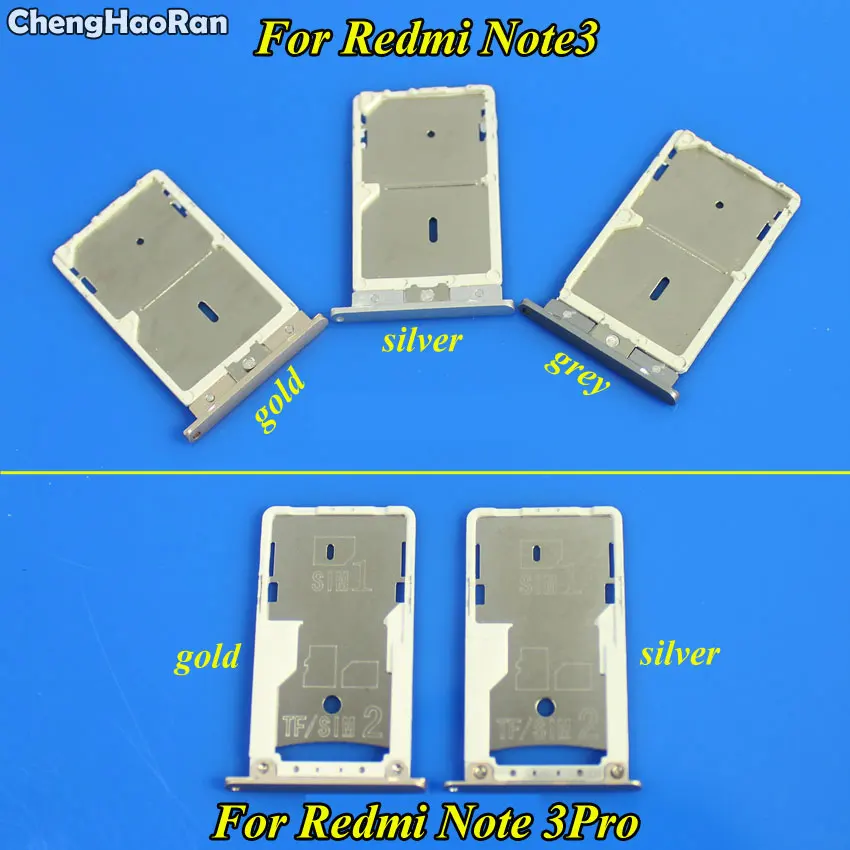 

ChengHaoRan For xiaomi Redmi Note 3/ Redmi Note 3 Pro sim Tray Holder Sim Card Reader Tray Socket Slot Holder Replacement