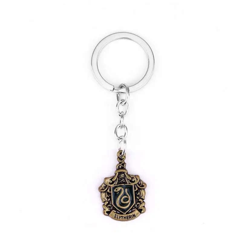 Магический школьный значок Хогвартс, брелок для ключей Гриффиндор хаффлпуф Рейвенкло Слизерин, герб, брелок, модный металлический подвесной брелок - Цвет: Фиолетовый