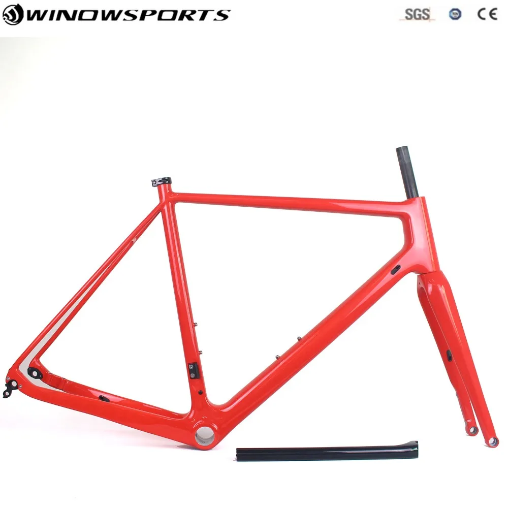 Discount carbon gravel bike frame super light bike frame Thru axle 142*12 disc brake Cyclocross Gravel Carbon Bicycle Frame 9