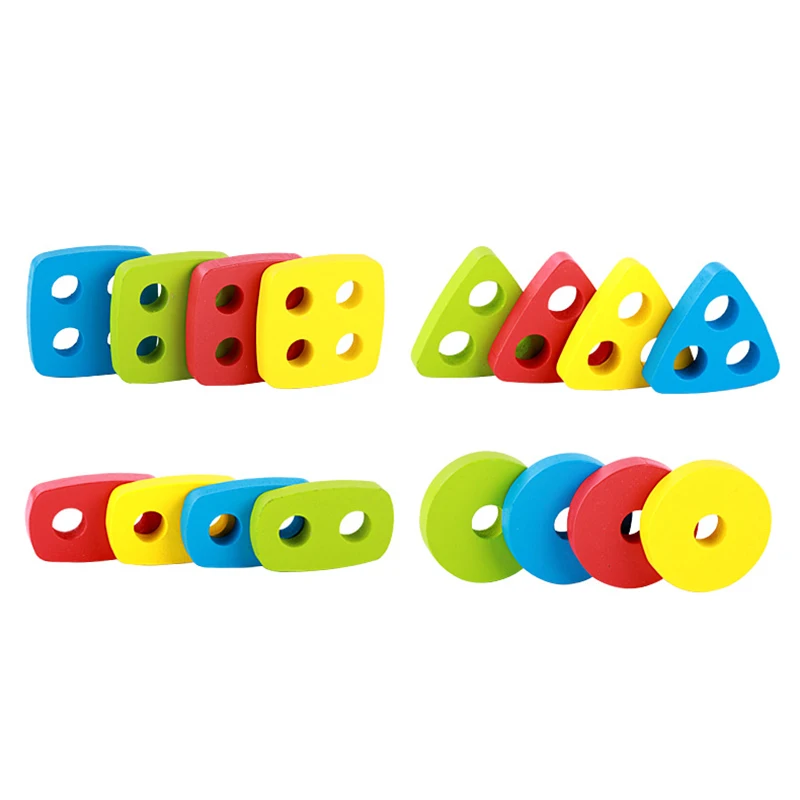 Baby Toys Wooden Blocks Shape Jointed Board Teaching Learning Education Building Chopping Block Match Toy For 0-3 Years Shape