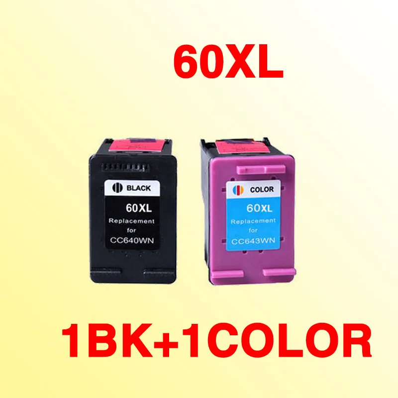 2x чернильный картридж совместимый с принтером hp60 для 60xl Deskjet C4635 C4640 C4650 C4680 C4740 C4750
