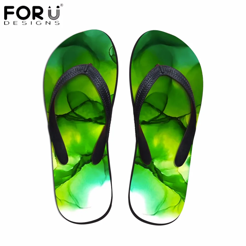 

FORUDESIGNS 2018 Fashion Flip Flops Woman Summer Slip-on Female Beach Shoes Women Casual House Slippers Flats Rubber Flip Flops