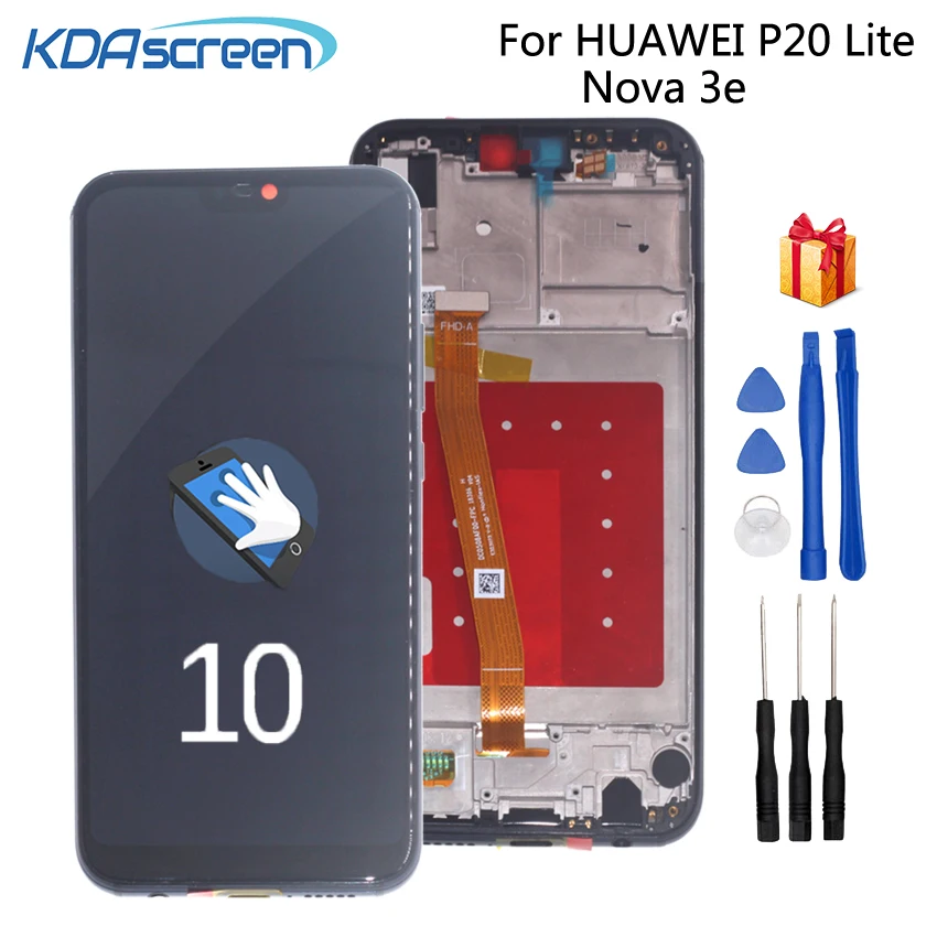 

Original For Huawei P20 Lite LCD Display Touch Screen Digitizer Phone Parts For Nova 3e Screen LCD Display With Frame Free Tools