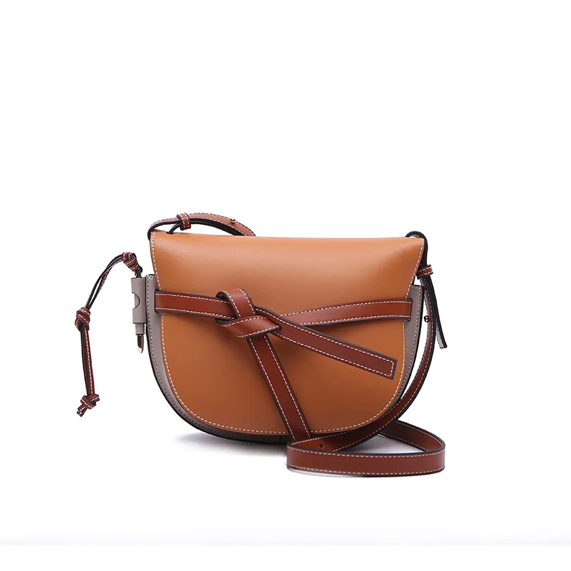 

Spring and Summer 2019 New Colour Matching Women's Bag Butterfly Knot Semi-circular Saddle Single Shoulder Skew Colour Bag