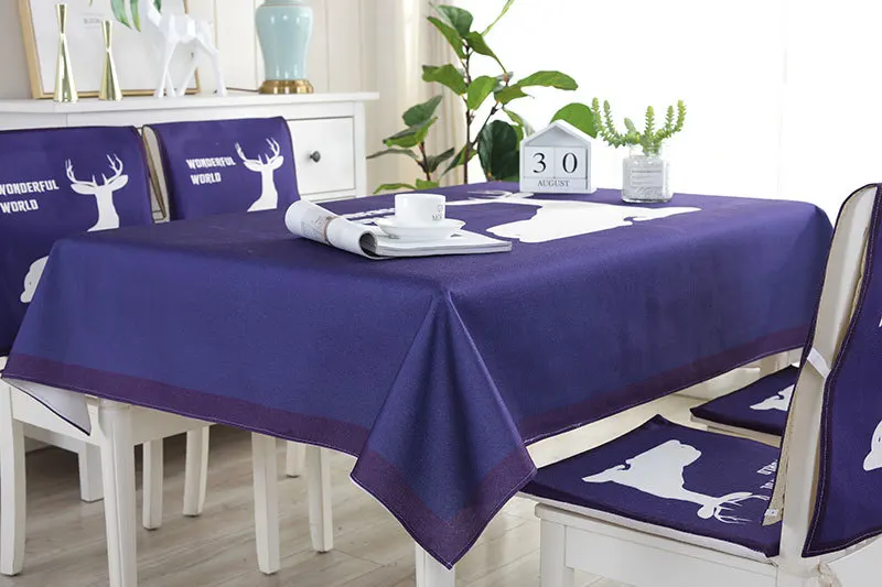 Proud Rose Waterproof Linen Table Cloth Cartoon Table Cover Chair Set Pillowcase Cover Towel European Tablecloths Chair Cushion