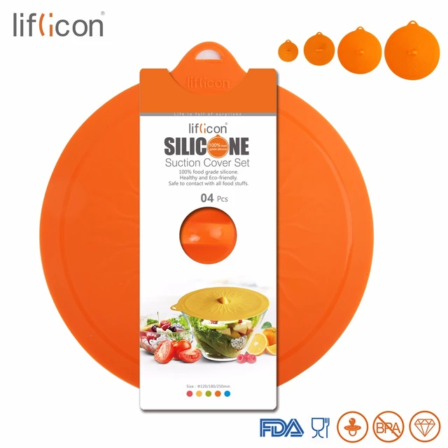 Silicone Suction Lids, Silicone Spill Stopper Lid, Airtight Seal