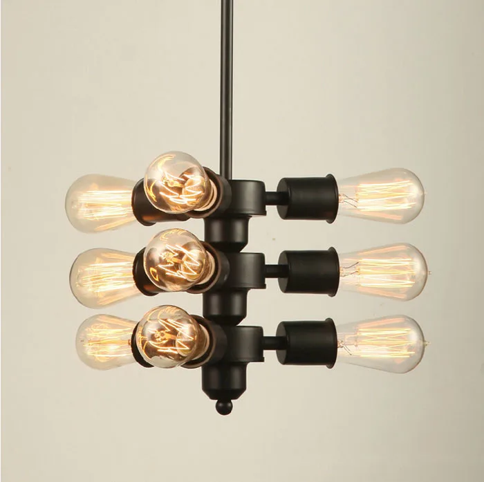 

Loft vintage pendant lights Iron Pulley Lamp Bar Kitchen Home Decoration E27 Edison Light Fixtures Free Shipping