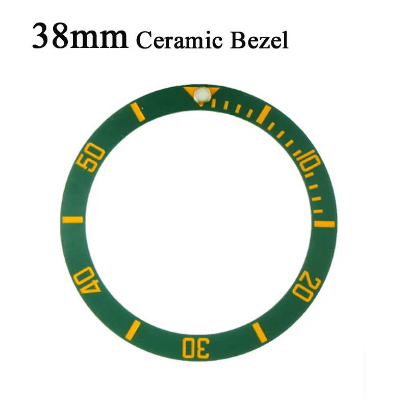 38mm Watch Face Ceramic Bezel Insert For 40mm Submariner Automatic Mens Watches Replace Accessories Black/Blue/Green
